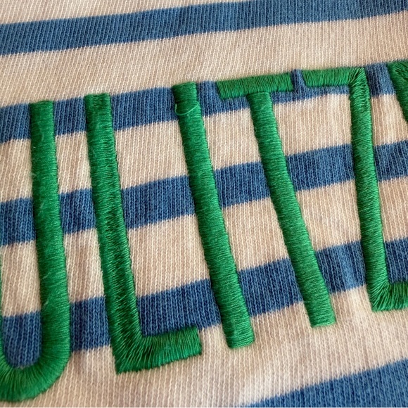 Lilly Pulitzer Ballad Sweatshirt in Lunar Blue Striped Green Embroidered Logo - Picture 12 of 12